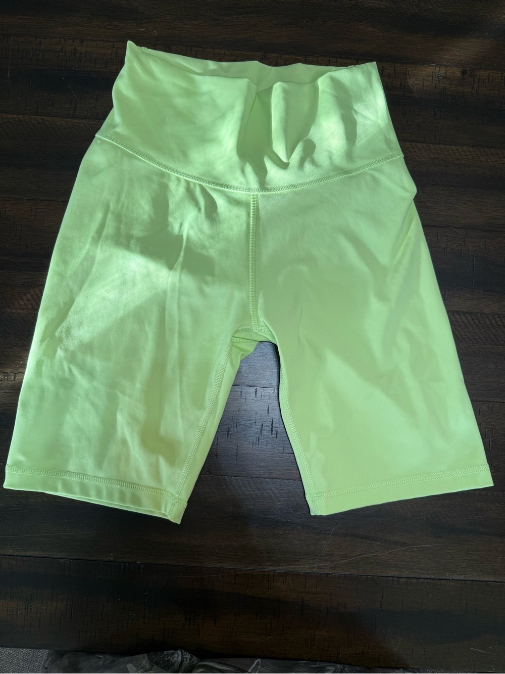 adidas Neon Lime High-Waist Bike Shorts